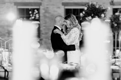 Bride and groom have their first dance as a married couple