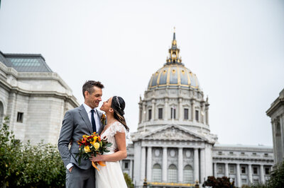 San Francisco City Hall Wedding Photo Exterior