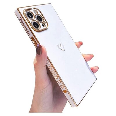 iPhone 13 Pro Max Case with Gold Heart Pattern [6.7 inches] -2
