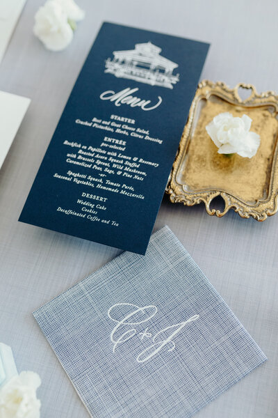 Custom calligraphy wedding invitation in gray ink