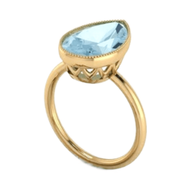 Custom Natural Aquamarine Engagement Ring Design Rendering