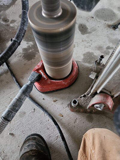 An example of what concrete core drilling looks like.