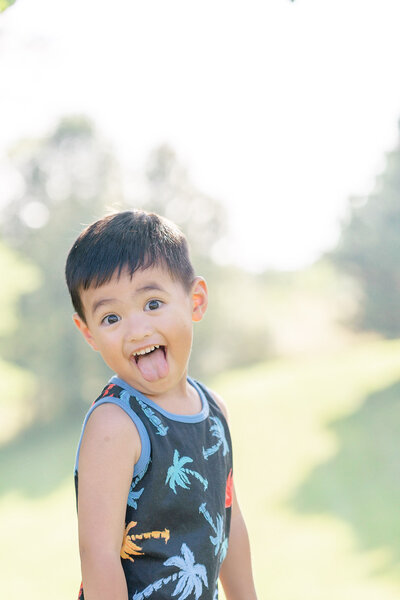 Belle’s youngest son with his tongue out in Fauquier County, Virginia