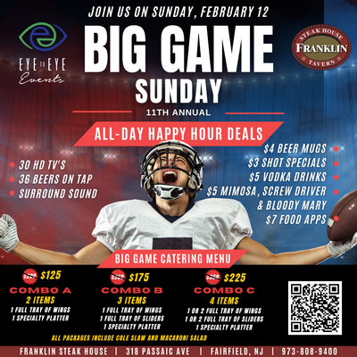 3 Franklin Steak House - Superbowl February 12, 2023