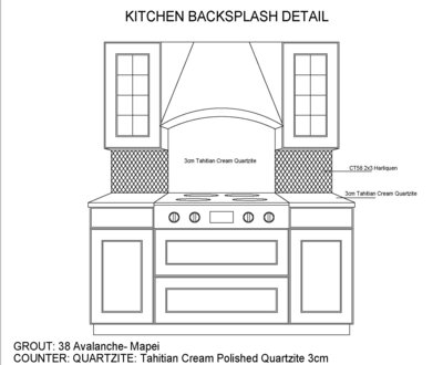 designer drawing of kitchen remodel