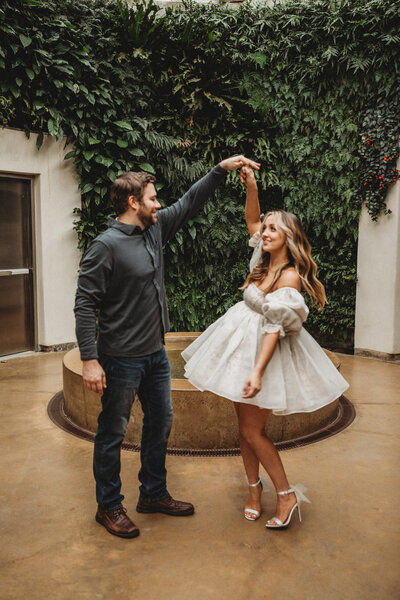 Classy casual bride and groom portrait during their elegant Philadelphia wedding