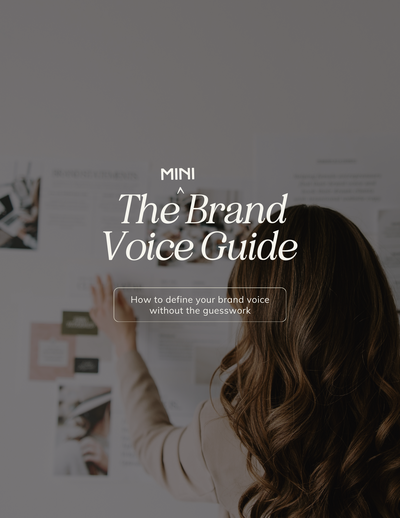 Cover page for  the mini brand voice guide PDF