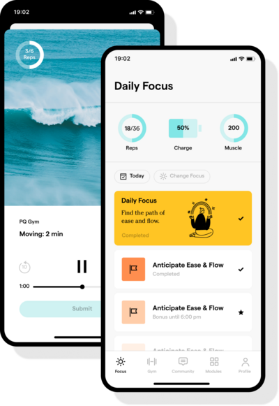 Screenshot of mental fitness app