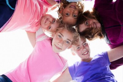 teen girls in a huddle