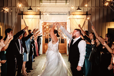 Shannon Lee, a Florida wedding photographer, captures a lively moment as the couple sings together on the dance floor, celebrating with joy and energy.