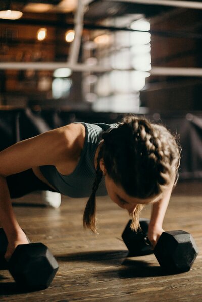 Healthy woman working out