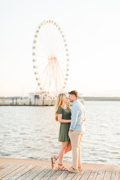 engagement photo on pier
