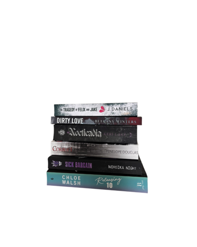 dark romance book stack