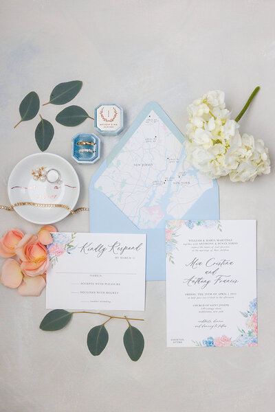 summer garden wedding invitation at the foundry brooklyn nyc