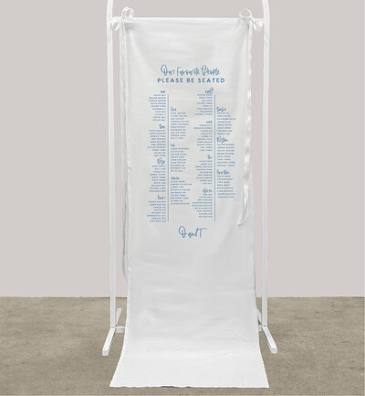 Big Love linen seating chart for your wedding printed by State of Elliott