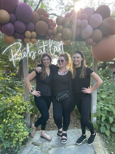 Lead coordinator and assistants for a Summer wedding.