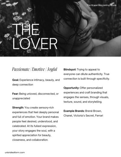 The Lover  Archetype in Branding for Boudoir Photographers