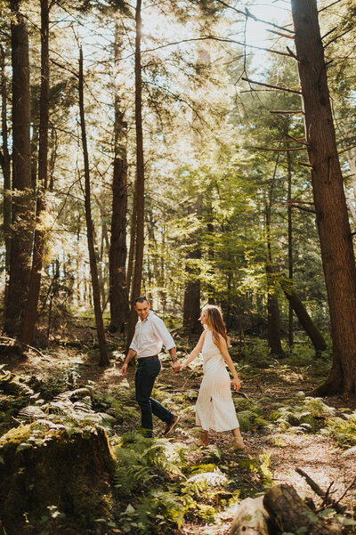 couple standing in river