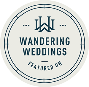 Featured on Wandering Weddings badge
