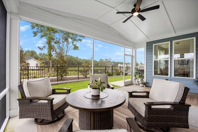 Backyard views, fenced in back yard, fully screened in back porch in wilmington nc