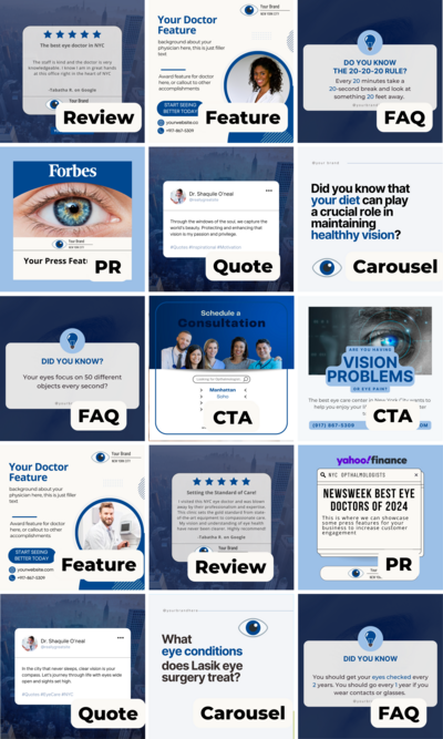 NYC Eye Doctor - Instagram Grid Planner - Twinning Pros