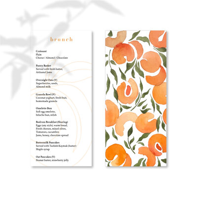 menu design for apricot restaurant