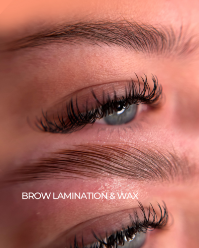 Brow lamination to shape and lift natural brow hairs at Essentials by Nicole in West Springfield MA
