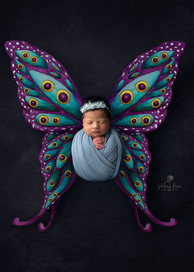 newborn baby with butterfly wings