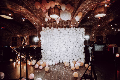 Corporate event balloon photo booth