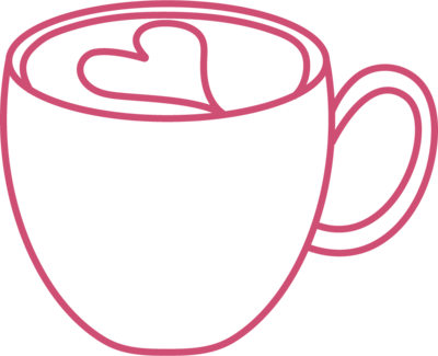 Pink illustration of coffee cup