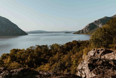 View from mountain at Little Stony Point in Beacon NY.