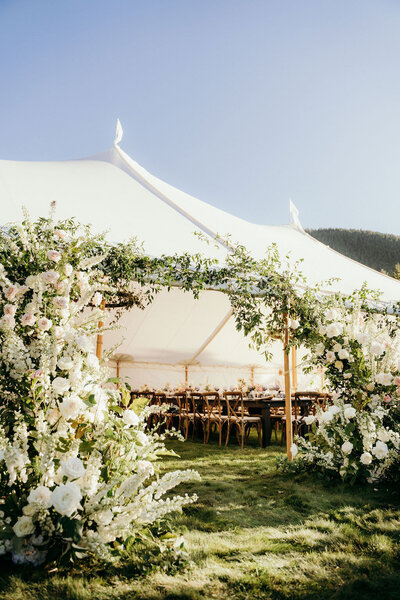 wedding tent with chairs