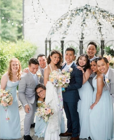 Bridal-Photo-in-garden-infront-of-gazebo