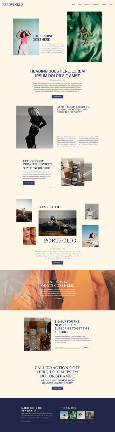The Periwinkle Showit Website Template