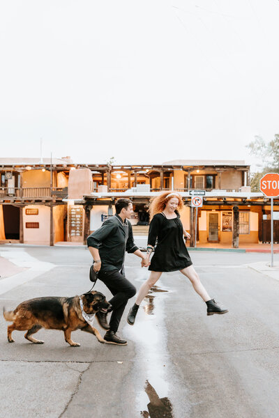 woman walking on sidewalk