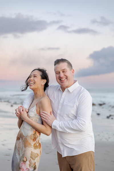 engaged couple on the beach in santa barbara