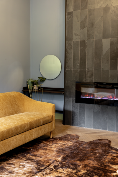 moody modern organic dressing room
