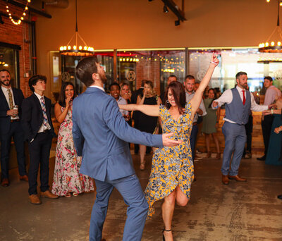 Dancing during Rachel and Darren's wedding