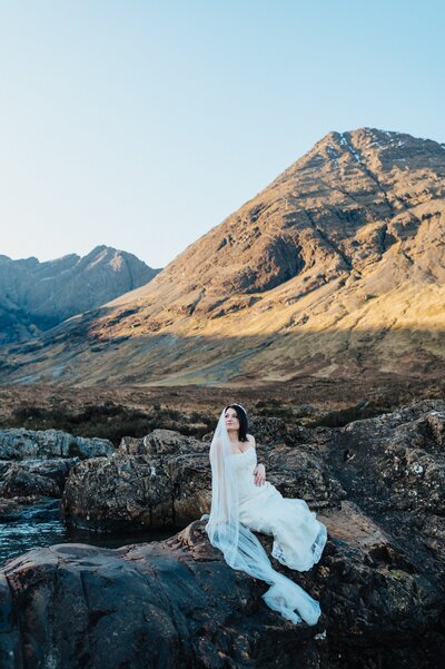 Bridal portraits in the mountains in Scotland