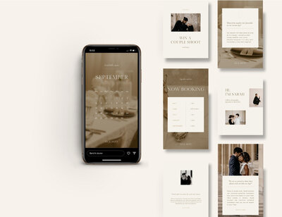 Elegant Instagram templates for wedding photographers