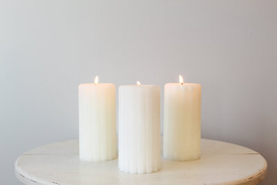 TE Inventory-Ivory Ribbed Textured Pillar Candles 050