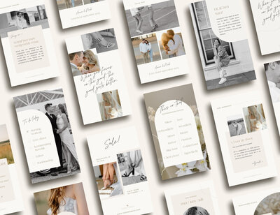 Neutrale Instagram story templates voor fotografen