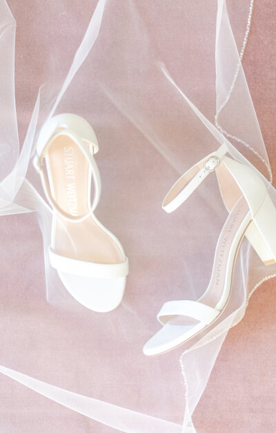 Wedding shoe details flatlay