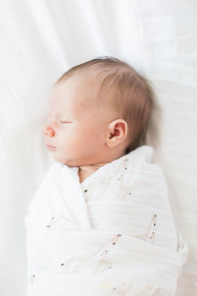 Newborn baby during in-home session in Denver