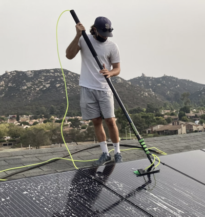 A residential property in San Diego with sparkling clean solar panels after professional cleaning by Solar Shine SD’s expert team