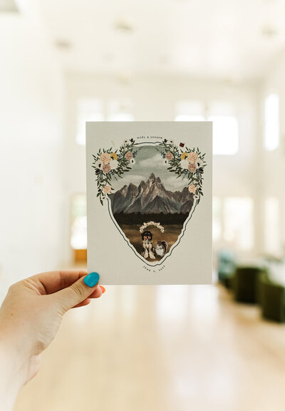 wedding invitations with pet portrait