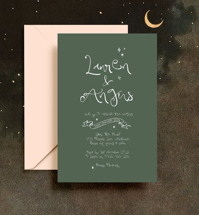 Light sky and dusky blue Big Love invitation by State of Elliott