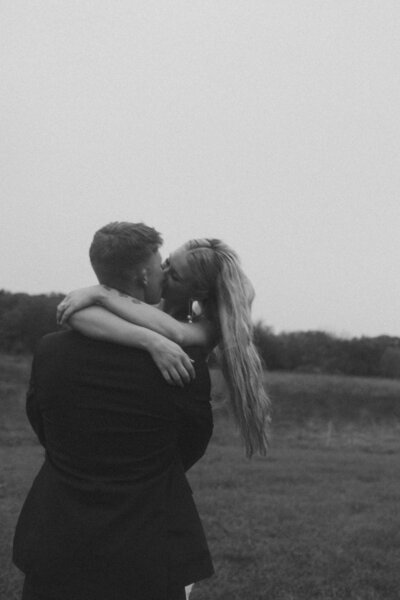 Cinematic bride and groom during portraits in St. James Missouri
