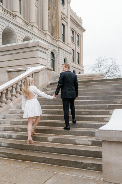 engagement session at Central high in downtown Omaha