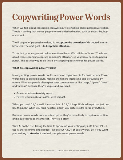 Internal page of a persuasive writing e-book